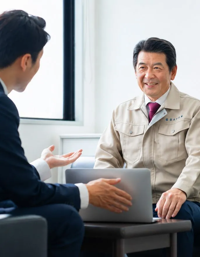 打ち合わせをするビジネスパーソン